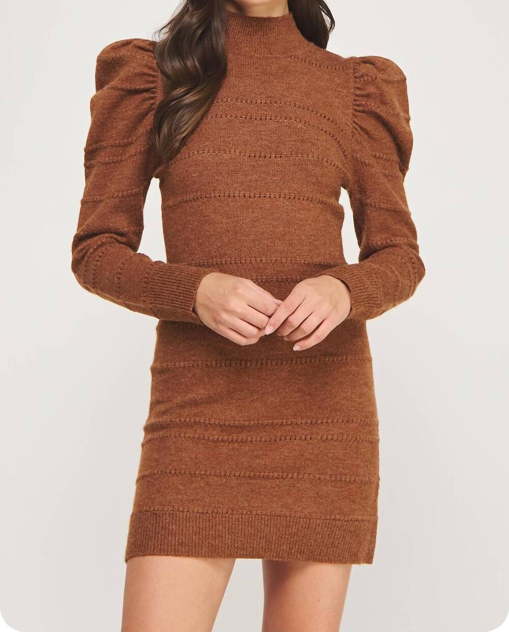 NEW STRUT & BOLT knox sweater dress in brown